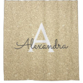 Name des Monogrammes des Glitzer: Goldsparkle Duschvorhang (Vorderseite)