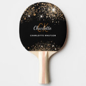 Name des Monogrammes des Glitzer Schwarz Glitzer Tischtennis Schläger (Vorderseite)