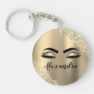 Name des Monogrammes des Glitzer Sparkus Eyelashes Schlüsselanhänger