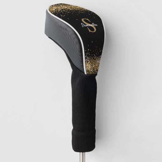 Name des Monogrammes des Gold Glitzer Golf Headcover (angewinkelt)