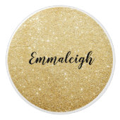 Name des Monogrammes des Gold Glitzer Keramikknauf (Vorderseite)