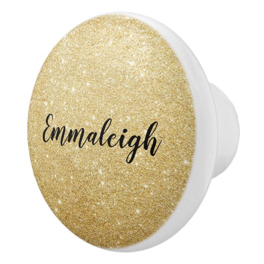 Name des Monogrammes des Gold Glitzer Keramikknauf (Rechts)