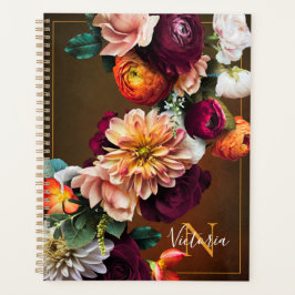 Name des Monogrammes Elegant Botanische Flora rust Planer