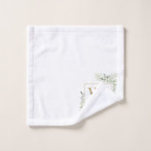 Name des Monogrammes für Aquarellgrün Badhandtuch Set (Waschlappen)