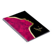 Name des Monogrammes für Schwarz und Gold Notizblock (Rechte Seite)