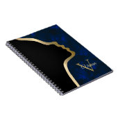 Name des Monogrammes für Schwarz und Gold Notizblock (Rechte Seite)