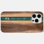 Name des Monogrammes für Walnut Wooden Green Marbl Case-Mate iPhone Hülle (Rückseite (Horizontal))