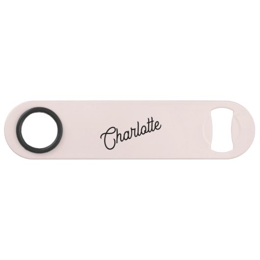 Name des Monogrammes Modernes Blütenrosa Speed Flaschenöffner (Vorderseite (Horizontal))