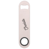 Name des Monogrammes Modernes Blütenrosa Speed Flaschenöffner (Vorderseite)