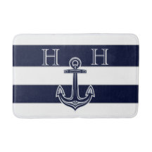 Name des Monogrammes Nautic Navy Blue Anchor Coast