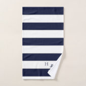 Name des Monogrammes Nautic Navy Blue Anchor Coast Badhandtuch Set (Handtuch)