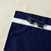Name des Monogrammes Nautic Navy Blue Anchor Coast Strandtuch (Beispiel)