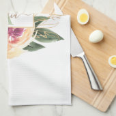 Name des Monogrammes "Peony and Gold Foil Blogram  Geschirrtuch (Viertel Falte)