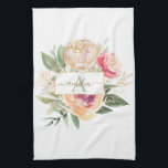 Name des Monogrammes "Peony and Gold Foil Blogram Geschirrtuch<br><div class="desc">Dieses individuell anpassbare Teetuch wurde speziell für die Abstimmung mit unserer Peony Bloom Monogram Kollektion entwickelt und bietet üppige Blume aus Rosa und Goldperle mit grünem Blattwerk. Für eine erweiterte Anpassung dieses Designs, z.B. das Ändern des Layouts, des Schriftartes oder der Textgröße, klicken Sie bitte auf den obigen Button "KENNEN"....</div>