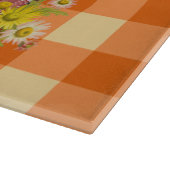 Name des Monogrammes rustikales Holz-Orangenschink Schneidebrett (Ecke)