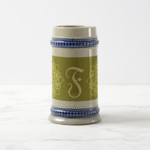Name des Monogrammmusters der modernen Blume Bierglas