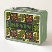 Name des Monogrammmusters des Kleeblatts Metall Brotdose (Vorderseite)