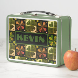 Name des Monogrammmusters des Kleeblatts Metall Brotdose