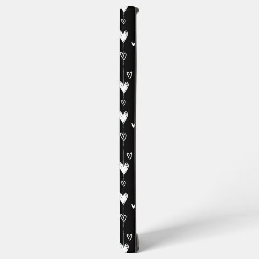 Name des Monogrammmusters des Schwarz-weißen Doodl Samsung Galaxy Hülle (Linke Seite)