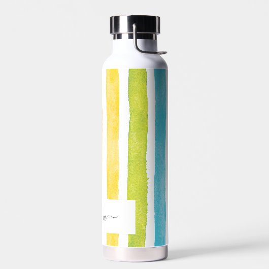 Name des Monogramms Anfangsfarbe Wasserfarbe Regen Trinkflasche (Links)