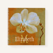 Name des Monogramms Artistic Golden Orchid Notizblock (Vorderseite)