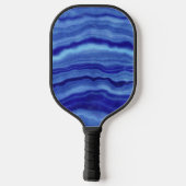 Name des Monogramms aus blauem Marmor Personalisie Pickleball Schläger (Rückseite)