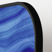 Name des Monogramms aus blauem Marmor Personalisie Pickleball Schläger (Linke Seite)