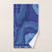 Name des Monogramms "Blue Agate Marble" Badhandtuch Set (Handtuch)