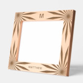 Name des Monogramms der Familie Modernes Holzbild Geätzte Rahmen (Links)