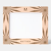 Name des Monogramms der Familie Modernes Holzbild Geätzte Rahmen (Vorderseite)