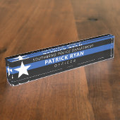 Name des Monogramms der Polizei Thin Blue Line Namensplakette (Seite)