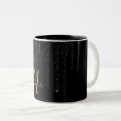 Name des Monogramms des eleganten Black Dripping-G Zweifarbige Tasse (VorderseiteRechts)