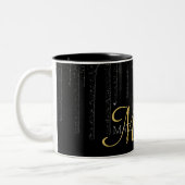 Name des Monogramms des eleganten Black Dripping-G Zweifarbige Tasse (Links)
