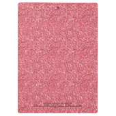 Name des Monogramms des Girl-Rosa-Glitzer Klemmbrett (Rückseite)