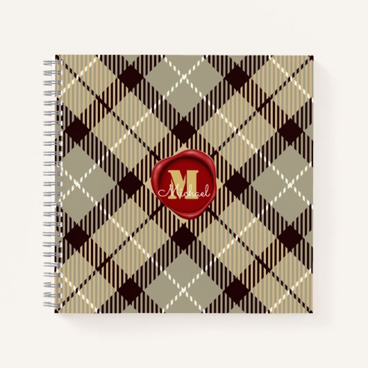 Name des Monogramms des personalisierten Siegels G Notizblock (Vorderseite)