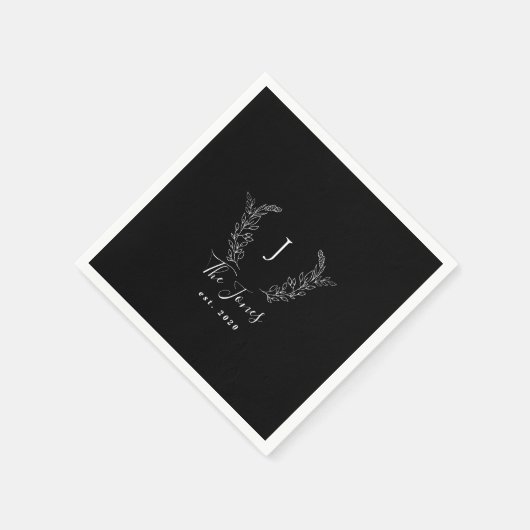 Name des Monogramms, elegant personalisiert Serviette (Ecke)