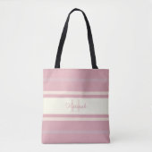 Name des Monogramms elegant Rosa Tasche (Vorderseite)