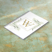Name des Monogramms "Elegant Watercolor Greenerity Notizblock