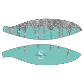 Name des Monogramms für aquamarine Silver Glitzer- Basketball (Panele)