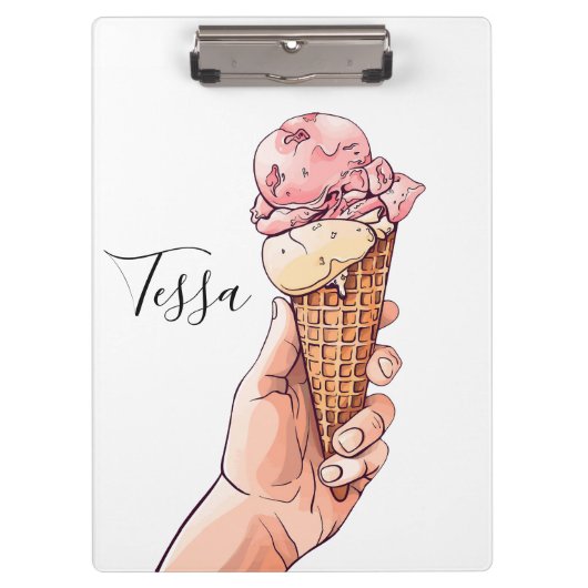 Name des Monogramms für das Design des Eiskreises Klemmbrett (Vorderseite)