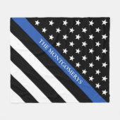 Name des Monogramms für das dünne blaue Line-Poliz Fleecedecke (Vorderseite (Horizontal))