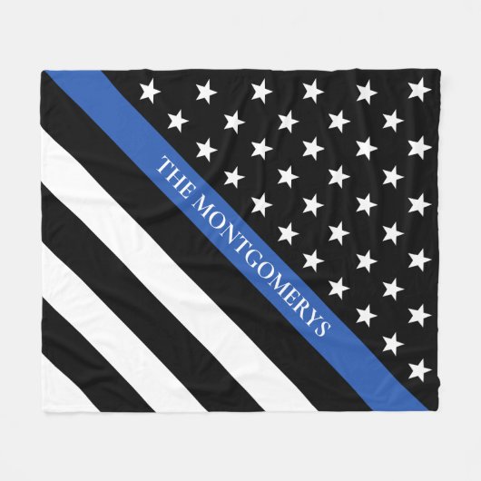 Name des Monogramms für das dünne blaue Line-Poliz Fleecedecke (Vorderseite (Horizontal))