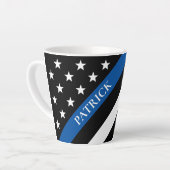 Name des Monogramms für das dünne blaue Line-Poliz Milchtasse (Linke Ecke)