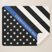 Name des Monogramms für das dünne blaue Line-Poliz Sherpadecke (Vorderseite (Horizontal))