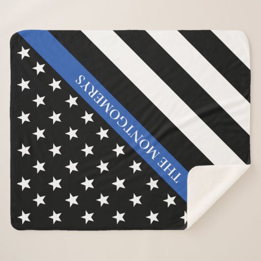 Name des Monogramms für das dünne blaue Line-Poliz Sherpadecke (Vorderseite (Horizontal))