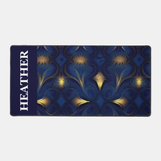 Name des Monogramms für das Gold Navy-Fraktal Schreibtischunterlage (Vorderseite)