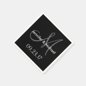 Name des Monogramms für das Hochzeitssehen Datum S Serviette (Ecke)