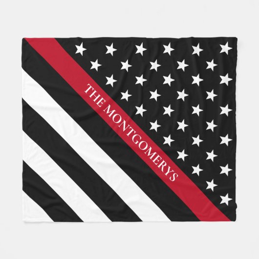 Name des Monogramms für das Thin Red Line Firefigh Fleecedecke (Vorderseite (Horizontal))