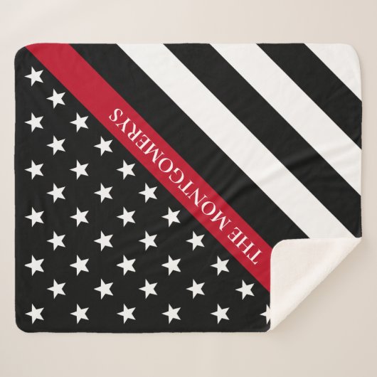 Name des Monogramms für das Thin Red Line Firefigh Sherpadecke (Vorderseite (Horizontal))