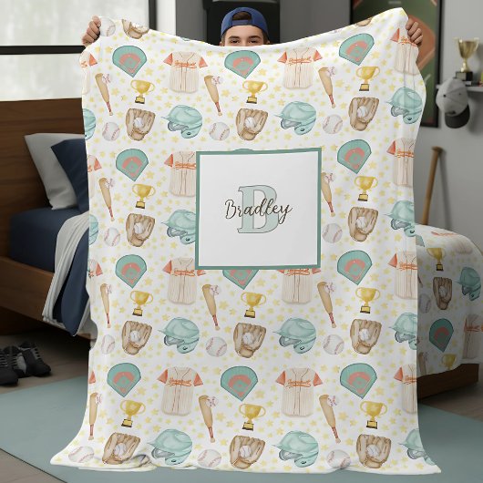 Name des Monogramms für das Vintage Aquarellmuster Fleecedecke